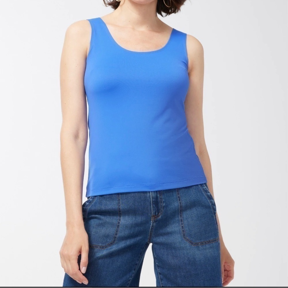 Chico’s Microfiber Tank light blue scoop neck size 3 (16/18 XL) MSRP $30